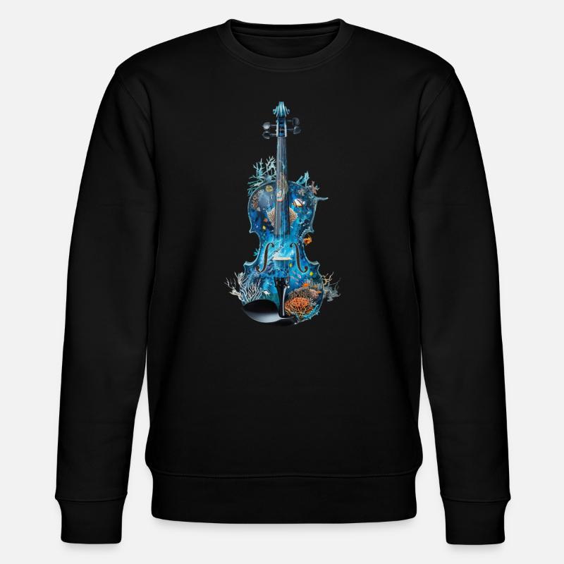 Fisch Violine - Stanley/Stella Unisex Bio-Sweatshirt CHANGER  - Schwarz