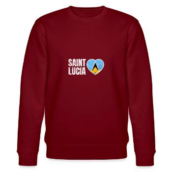 Saint Lucia - Stanley/Stella CHANGER Unisex Organic Sweatshirt - burgundy - Front - Nik (191cm) & Marisol (170cm)