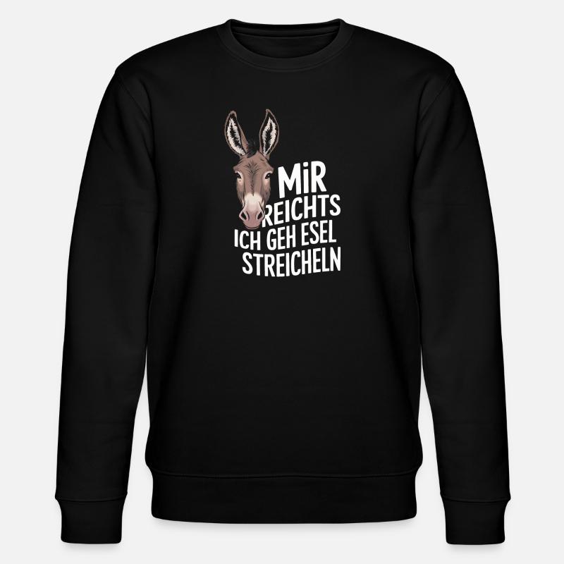 Esel Eselchen Maultier Muli - Stanley/Stella Unisex Bio-Sweatshirt CHANGER  - Schwarz