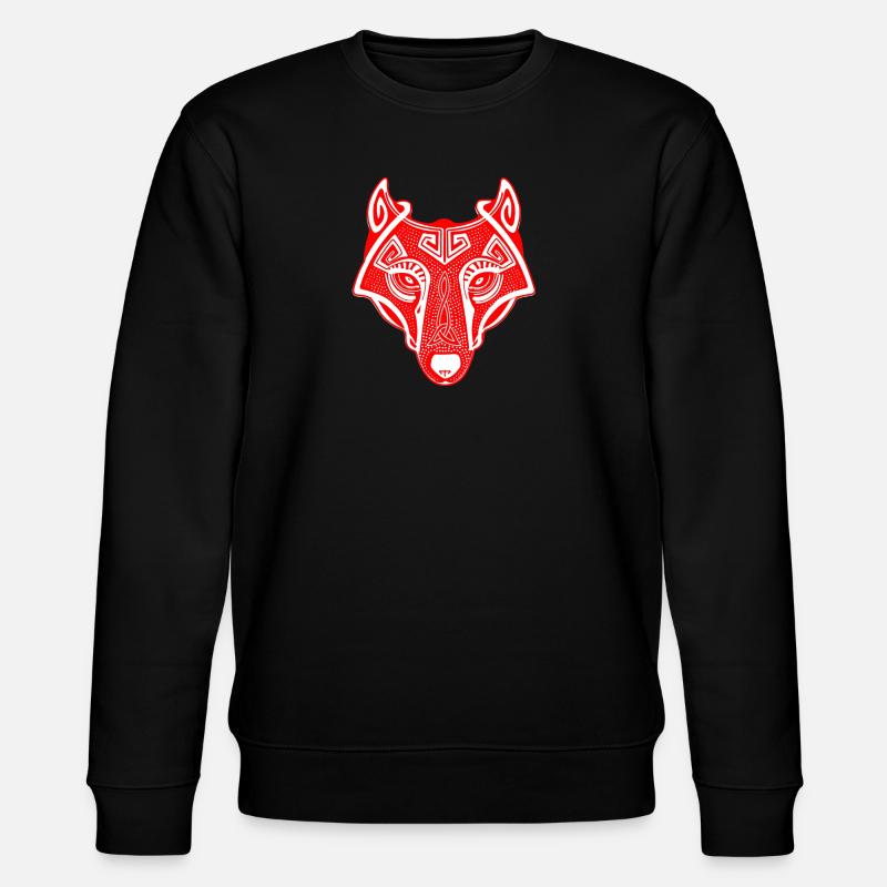Viking wolf Fenrir valhalla red white - Stanley/Stella CHANGER Unisex Organic Sweatshirt - black