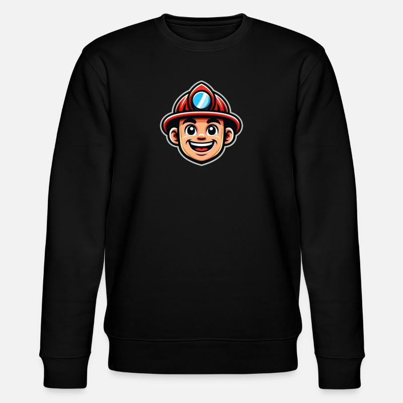 Fire Brigade Firefighter Head - Stanley/Stella CHANGER Unisex Organic Sweatshirt - black