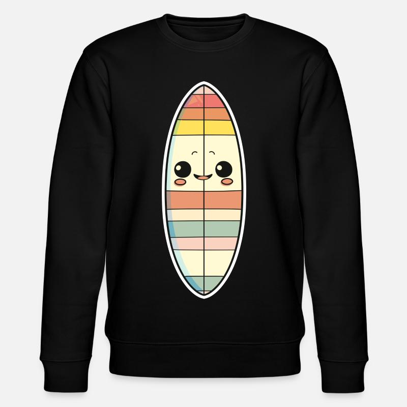 Surfbrett Comic Stil - Stanley/Stella Unisex Bio-Sweatshirt CHANGER - Schwarz