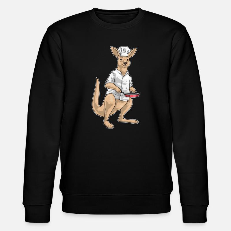 Kangaroo Cooking Pan Cooking - Stanley/Stella CHANGER Unisex Organic Sweatshirt - black