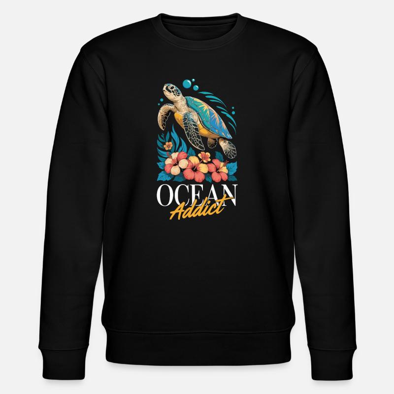 Sea Turtle Ocean Addict Design - Sweat bio CHANGER Stanley/Stella Unisexe - noir