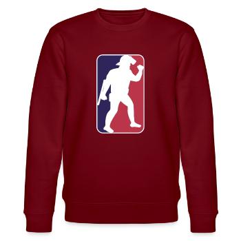 Riot Blue/Red - Stanley/Stella CHANGER Unisex Organic Sweatshirt - burgundy - Front - Nik (191cm) & Marisol (170cm)