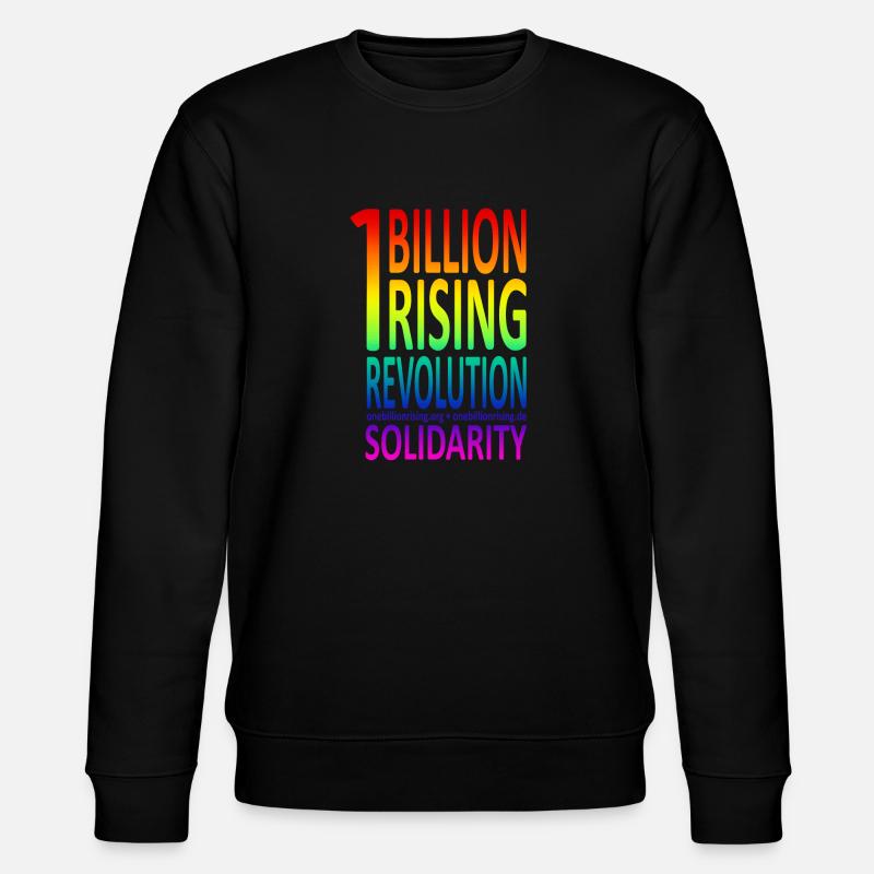 OneBillionRising Rainbow - Stanley/Stella Unisex Bio-Sweatshirt CHANGER  - Schwarz
