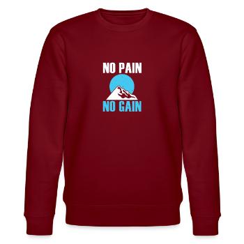no pain no gain - Stanley/Stella Unisex Bio-Sweatshirt CHANGER  - Burgunderrot - Vorne - Nik (191cm) & Marisol (170cm)