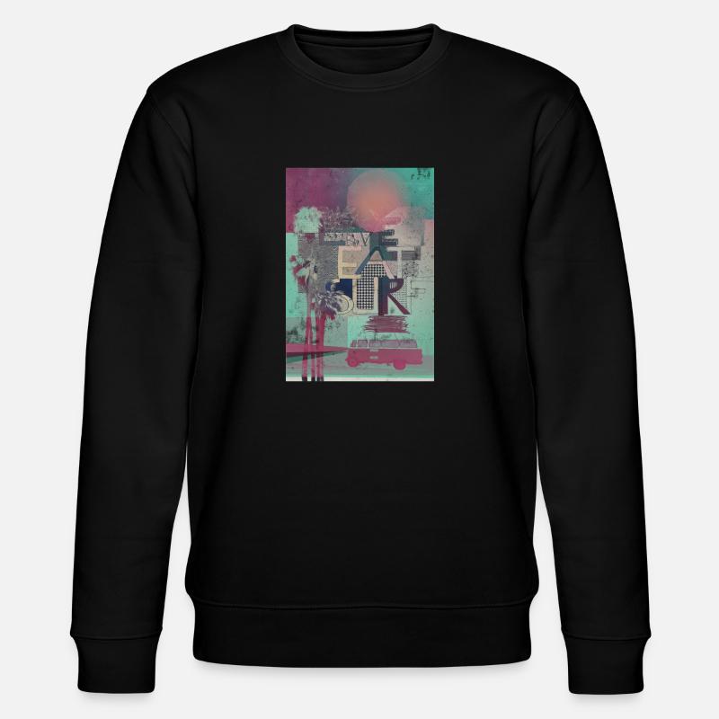 live eat surf - Stanley/Stella Unisex Bio-Sweatshirt CHANGER  - Schwarz