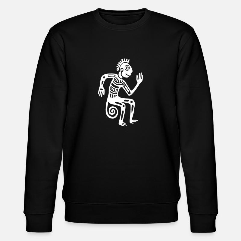 Kultur der Azteken, Affe, Äffchen - Stanley/Stella Unisex Bio-Sweatshirt CHANGER  - Schwarz