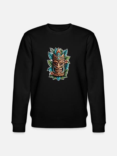 Tiki Beach - Polynesia Statue - Stanley/Stella CHANGER Unisex Organic Sweatshirt - black