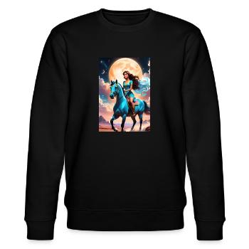 personalized design mother's gift - Stanley/Stella CHANGER Unisex Organic Sweatshirt - black - Front - Nik (191cm) & Marisol (170cm)