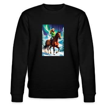 personalized design mother's gift - Stanley/Stella CHANGER Unisex Organic Sweatshirt - black - Front - Nik (191cm) & Marisol (170cm)