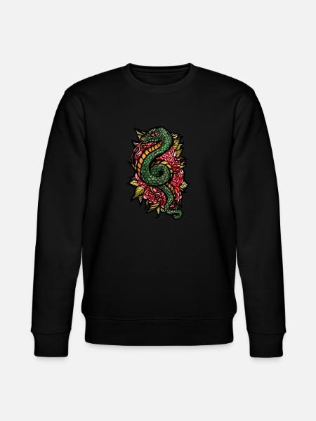 Serpent et roses - Sweat bio CHANGER Stanley/Stella Unisexe - noir