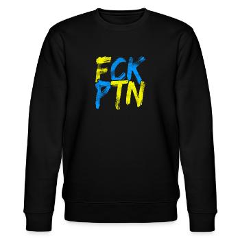 Ukraine - Stanley/Stella CHANGER Unisex Organic Sweatshirt - black - Front - Nik (191cm) & Marisol (170cm)