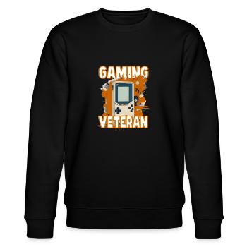 Gaming Veteran Vintage Syle - Stanley/Stella Unisex Bio-Sweatshirt CHANGER  - Schwarz - Vorne - Nik (191cm) & Marisol (170cm)