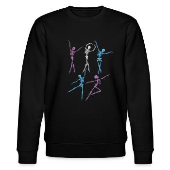 Tanzende Skelettparty - Stanley/Stella Unisex Bio-Sweatshirt CHANGER  - Schwarz - Vorne - Nik (191cm) & Marisol (170cm)