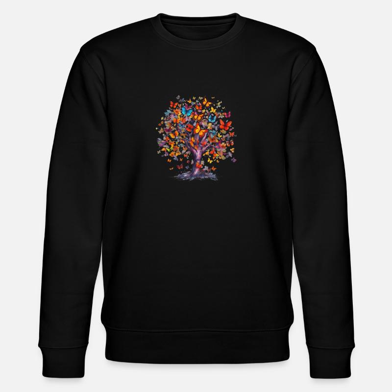 Beautiful Nature Lover Butterfly - Stanley/Stella Unisex Bio-Sweatshirt CHANGER  - Schwarz
