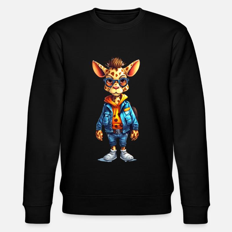 Dessin animé girafe mignon - Sweat bio CHANGER Stanley/Stella Unisexe - noir