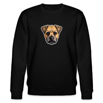 Border Terrier Hund - Illustration - Stanley/Stella Unisex Bio-Sweatshirt CHANGER  - Schwarz - Vorne - Nik (191cm) & Marisol (170cm)