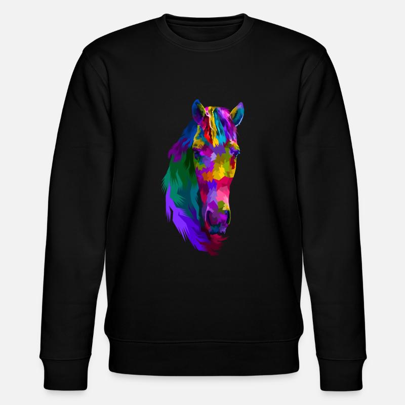 Pferd - Stanley/Stella Unisex Bio-Sweatshirt CHANGER  - Schwarz