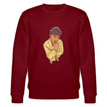 Meditating - Stanley/Stella CHANGER Unisex Organic Sweatshirt - burgundy - Front - Nik (191cm) & Marisol (170cm)