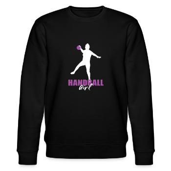 Handball Sport Mädchen spielen Handball - Stanley/Stella Unisex Bio-Sweatshirt CHANGER  - Schwarz - Vorne - Nik (191cm) & Marisol (170cm)