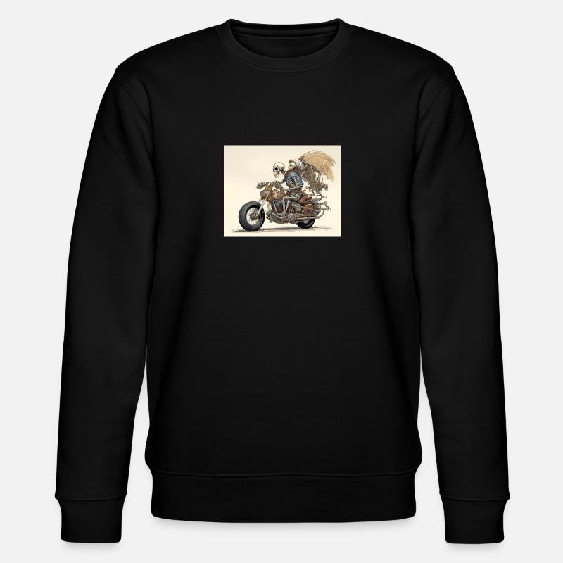 Skelettknochen Biker-Motor-Drehmoment-Paar - Stanley/Stella Unisex Bio-Sweatshirt CHANGER - Schwarz