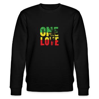 One Love Jamaican T Shirt - Stanley/Stella Unisex Bio-Sweatshirt CHANGER  - Schwarz - Vorne - Nik (191cm) & Marisol (170cm)