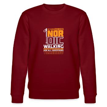 Nordic Walking - Stanley/Stella Unisex Bio-Sweatshirt CHANGER  - Burgunderrot - Vorne - Nik (191cm) & Marisol (170cm)