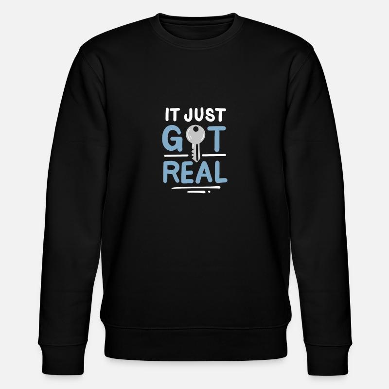 Es wurde gerade real - Stanley/Stella Unisex Bio-Sweatshirt CHANGER  - Schwarz