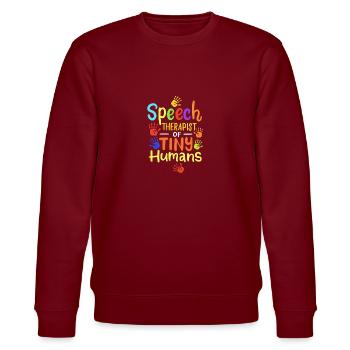 Sprachtherapeutin für winzige Menschen - Stanley/Stella Unisex Bio-Sweatshirt CHANGER  - Burgunderrot - Vorne - Nik (191cm) & Marisol (170cm)