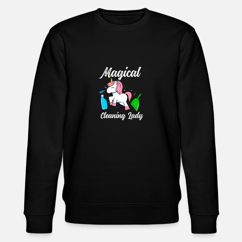 Einhorn-Putzfrau - Stanley/Stella Unisex Bio-Sweatshirt CHANGER  - Schwarz