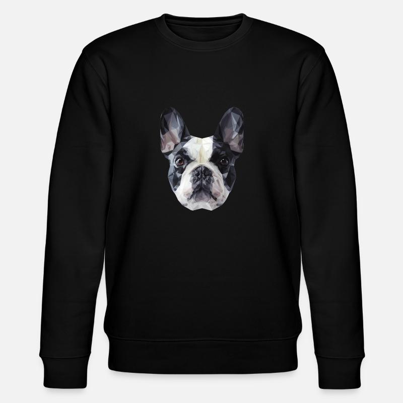 Bouledogue français Low Poly Design - Sweat bio CHANGER Stanley/Stella Unisexe - noir
