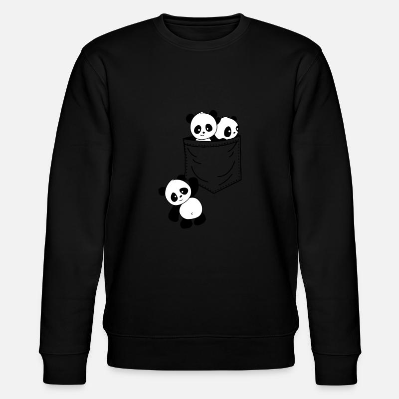 Panda Tasche - Stanley/Stella Unisex Bio-Sweatshirt CHANGER  - Schwarz