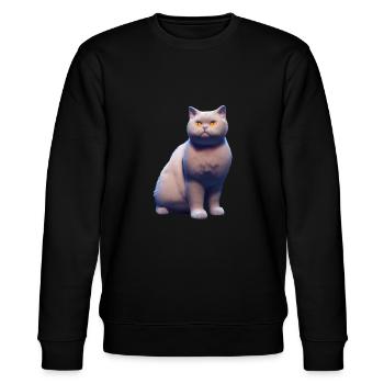 Britisch Kurzhaar Katze - Britisch Kurzhaar - Stanley/Stella Unisex Bio-Sweatshirt CHANGER  - Schwarz - Vorne - Nik (191cm) & Marisol (170cm)