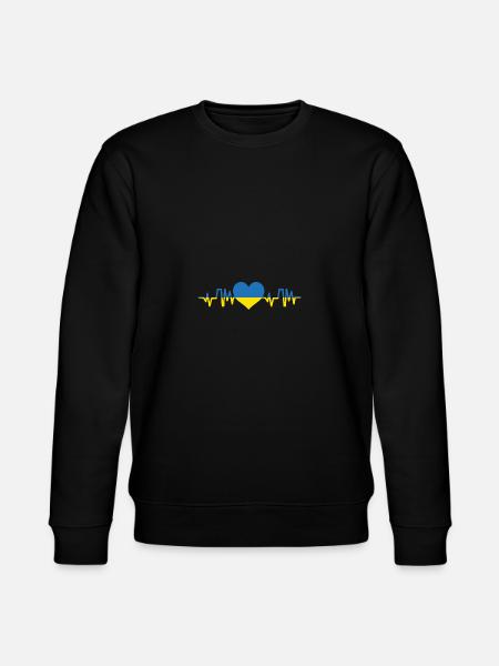 Ukraine heartbeat Stand With Ukraine - Stanley/Stella CHANGER Unisex Organic Sweatshirt - black