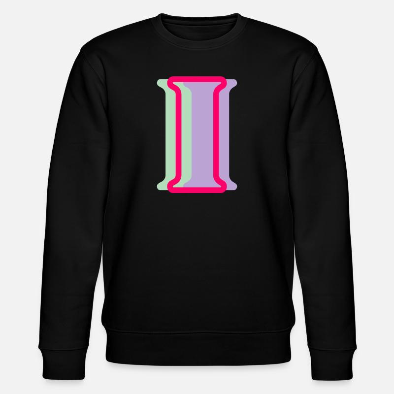 Mehrfarbiger Buchstabe i - Stanley/Stella Unisex Bio-Sweatshirt CHANGER  - Schwarz