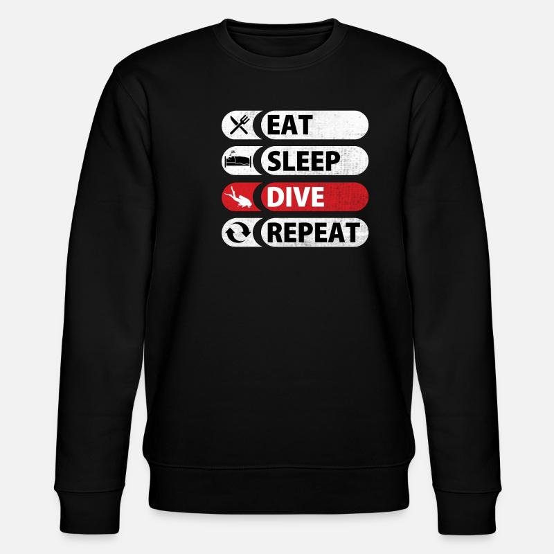 Eat Sleep Dive Repeat - Stanley/Stella Unisex Bio-Sweatshirt CHANGER  - Schwarz