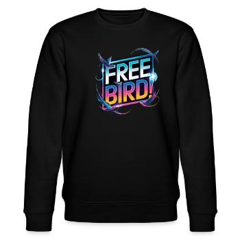 Free Bird - frei wie ein Vogel - Stanley/Stella Unisex Bio-Sweatshirt CHANGER  - Schwarz - Vorne - Nik (191cm) & Marisol (170cm)