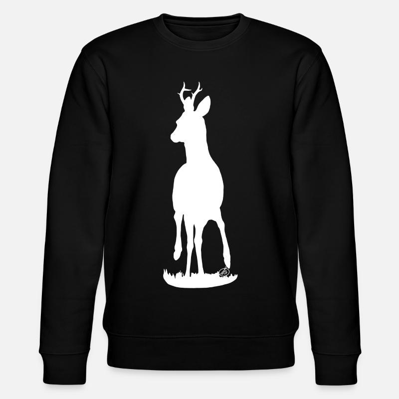 stolzer Rehbock (weiß) - Stanley/Stella Unisex Bio-Sweatshirt CHANGER - Schwarz