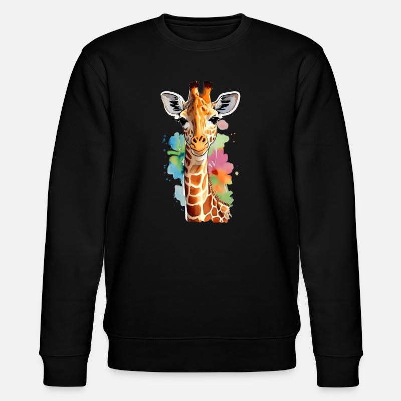 Giraffe - Stanley/Stella Unisex Bio-Sweatshirt CHANGER  - Schwarz