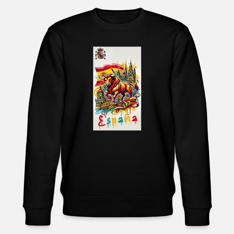 Spanien Stier Espana Flagge - Stanley/Stella Unisex Bio-Sweatshirt CHANGER  - Schwarz