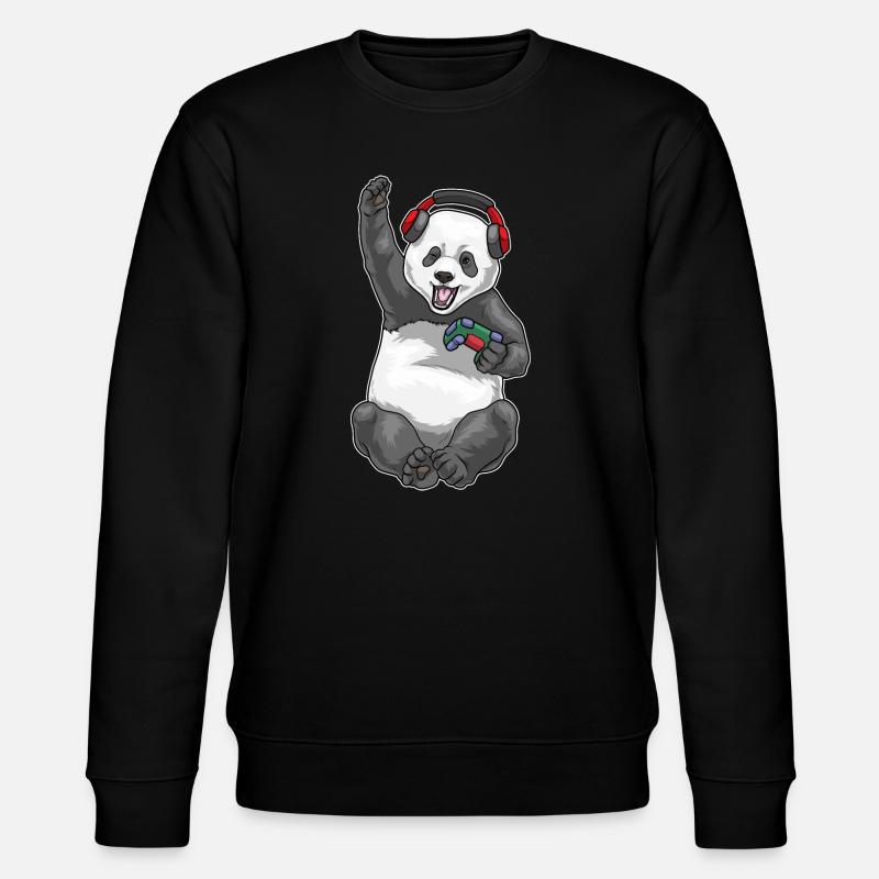 Panda Gamer Controller - Stanley/Stella Unisex Bio-Sweatshirt CHANGER  - Schwarz