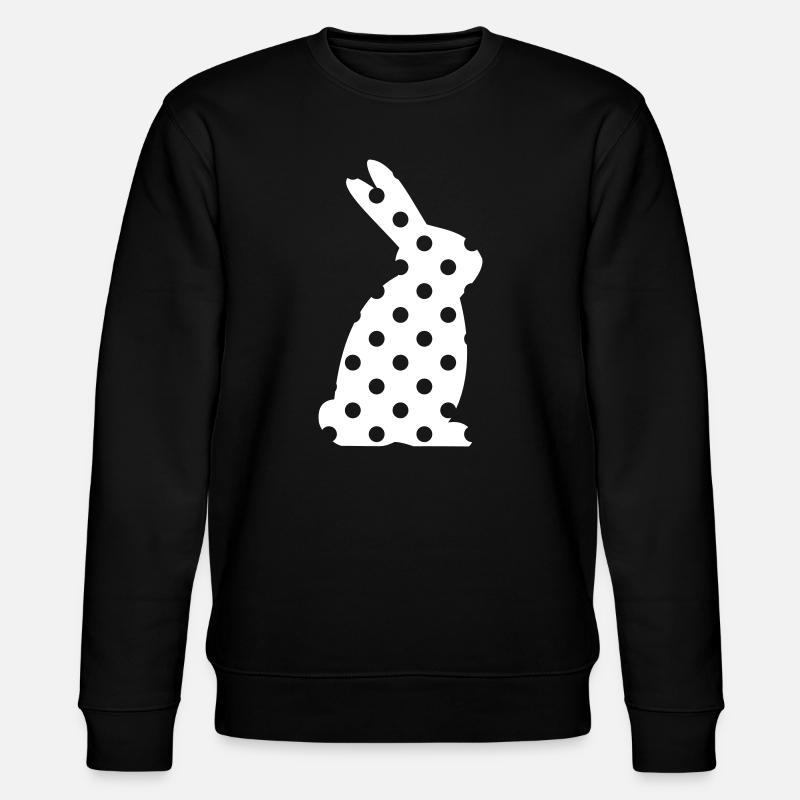 Bunny Dots Easter Gift - Stanley/Stella CHANGER Unisex Organic Sweatshirt - black