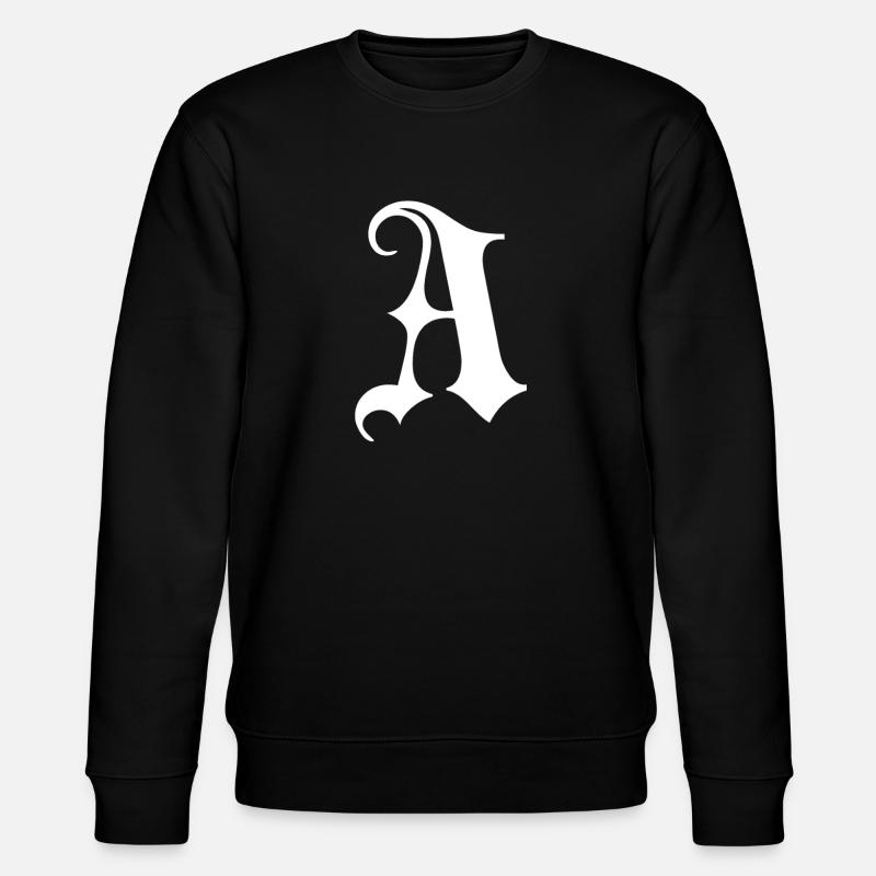 Gothic Monogram A Script - Stanley/Stella CHANGER Unisex Organic Sweatshirt - black