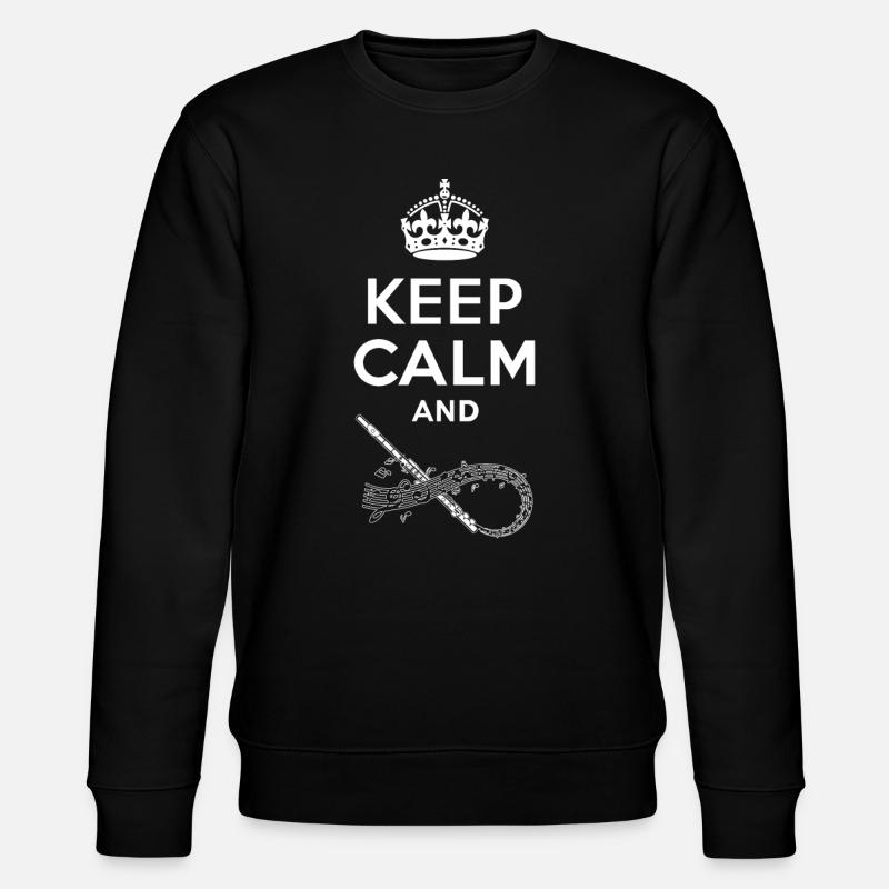 Keep Calm - Querflöte - Stanley/Stella Unisex Bio-Sweatshirt CHANGER  - Schwarz