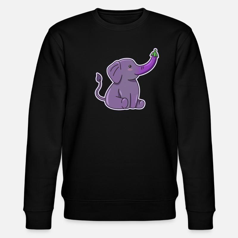 Elefanten-Auberginen-Design für - Stanley/Stella Unisex Bio-Sweatshirt CHANGER - Schwarz