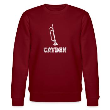 Blasmusik Cayden - Stanley/Stella Unisex Bio-Sweatshirt CHANGER  - Burgunderrot - Vorne - Nik (191cm) & Marisol (170cm)