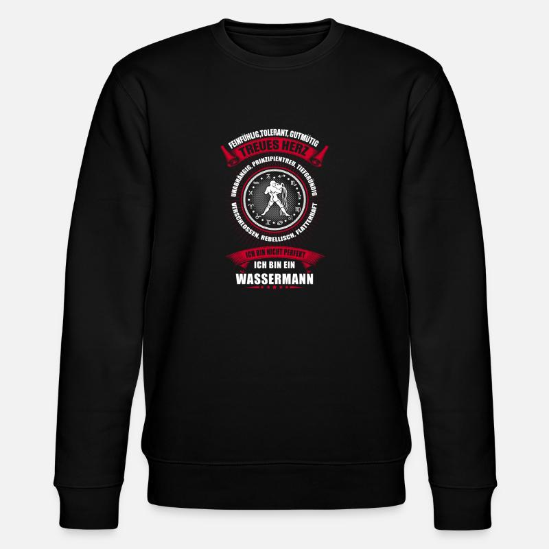 Wassermann Sternzeichen Horoskop - Stanley/Stella Unisex Bio-Sweatshirt CHANGER  - Schwarz