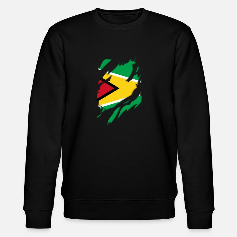Drapeau déchiré du Guyana - Sweat bio CHANGER Stanley/Stella Unisexe - noir